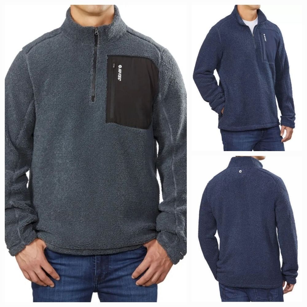 💜Hi-Tec Blue Thermo Pebble Fleece Pullover Sweatshirt Men's Medium